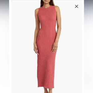 Donna Morgan Rust Open Back Maggie Textured Maxi Dress Size 12